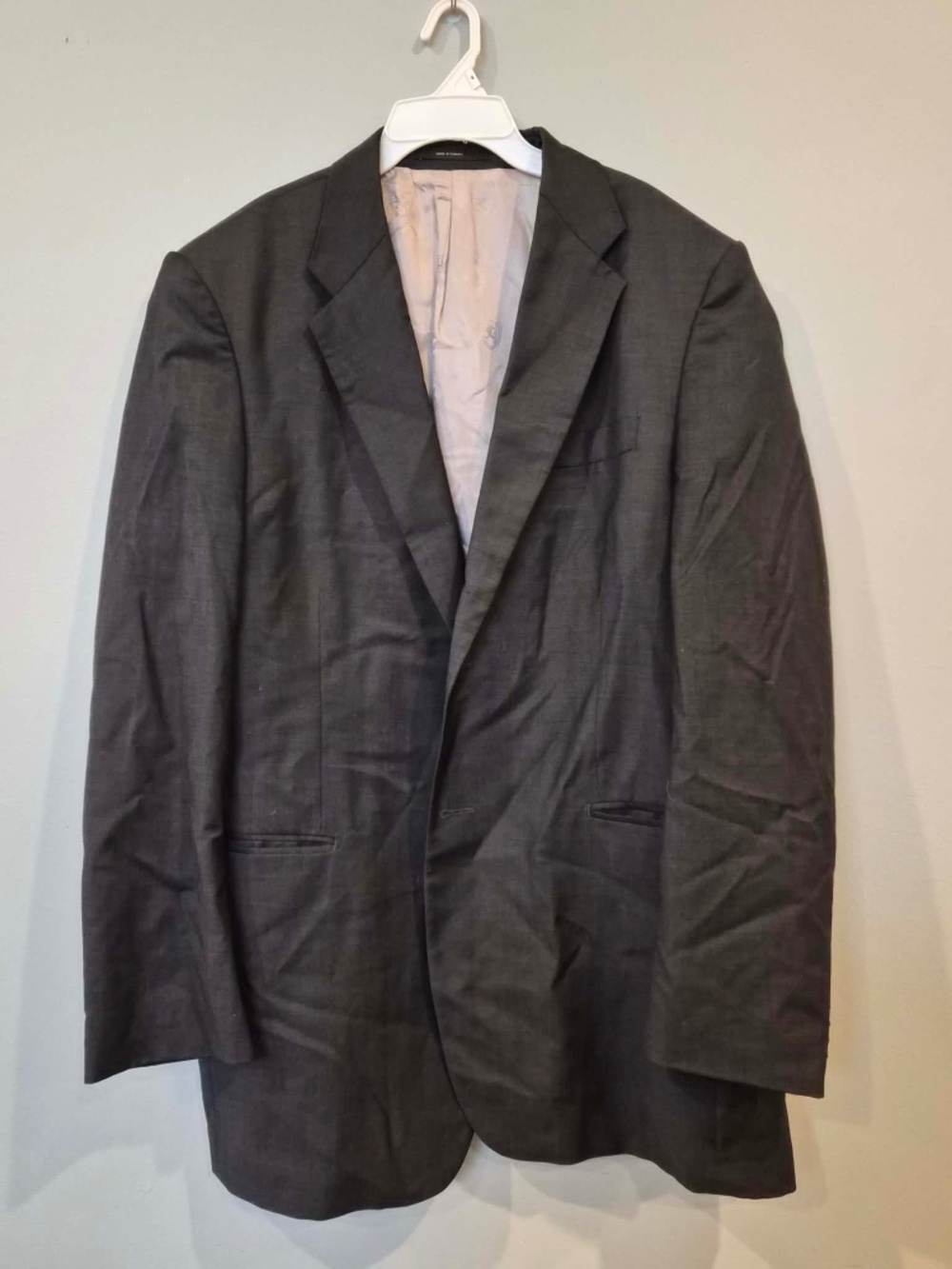 Express Mens Wool Mohair Blend Corporate Officewear Gray Sport Coat Blazer 44R